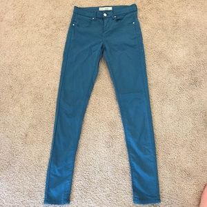 Topshop teal skinny pants